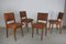 Dining Chairs in Oak Wood and Leather attributed to Jens Risom for Knoll International, 1950s, Set of 4, Image 2