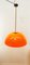 Lámpara colgante vintage de policarbonato naranja, Imagen 1
