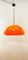 Lámpara colgante vintage de policarbonato naranja, Imagen 4