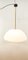 Lampada a sospensione vintage in plastica con asta in ottone, Immagine 1
