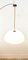 Lampada a sospensione vintage in plastica con asta in ottone, Immagine 4