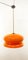 Lámpara colgante vintage naranja, años 60, Imagen 7