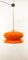 Lámpara colgante vintage naranja, años 60, Imagen 6