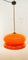 Lámpara colgante vintage naranja, años 60, Imagen 5