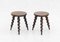 French Folk Art Tripod Stools or Side Tables, 1950s, Set of 2 1