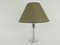 Art Deco Table Lamp Ground Glass with Fabric Screen, 1920s, Image 1