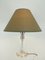 Art Deco Table Lamp Ground Glass with Fabric Screen, 1920s, Image 2