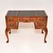 Antique Burr Walnut Leather Top Writing Desk, Image 1