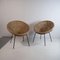 Italian Rattan Egg Chairs, 1950s, Set of 2 1
