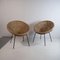 Italienische Rattan Egg Chairs, 1950er, 2er Set 1