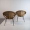 Italienische Rattan Egg Chairs, 1950er, 2er Set 4