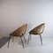 Chaises Egg en Rotin, Italie, 1950s, Set de 2 3