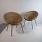 Italian Rattan Egg Chairs, 1950s, Set of 2 8