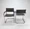 Bauhaus Tubular Metal and Leather Cantilever Armchairs, 1970s, Set of 2 2