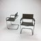 Bauhaus Tubular Metal and Leather Cantilever Armchairs, 1970s, Set of 2 5