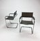 Bauhaus Tubular Metal and Leather Cantilever Armchairs, 1970s, Set of 2 3