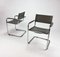 Bauhaus Tubular Metal and Leather Cantilever Armchairs, 1970s, Set of 2 8