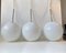 Scandinavian Modern Ball Pendant Lights in Opaline Glass & Chrome, Set of 3, Image 1