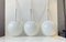 Scandinavian Modern Ball Pendant Lights in Opaline Glass & Chrome, Set of 3 3