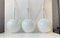 Scandinavian Modern Ball Pendant Lights in Opaline Glass & Chrome, Set of 3, Image 3