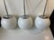 Scandinavian Modern Ball Pendant Lights in Opaline Glass & Chrome, Set of 3 5