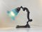 Art Nouveau Piano or Table Lamp in Bronze and Blue Glass, 1920s 3
