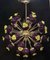Mid-Century Sputnik Spherical Purple Glass and Brass Pendant, 1980s 10