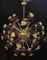 Mid-Century Sputnik Spherical Purple Glass and Brass Pendant, 1980s 1