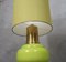 Lámpara de mesa de cristal de Murano soplado verde y latón, años 80, Imagen 6