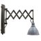 Industrial Dutch Grey Enamel Iron Scissor Wall Work Lamp, Image 1