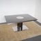 Dining Table with Glossy Black Lacquered Formica Top & Steel Disc Rotating Central Foot, 1970s 1