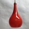 Red Glass Ceiling Lamp, 1970s 2