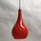 Red Glass Ceiling Lamp, 1970s 3