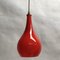 Rote Deckenlampe aus Glas, 1970er 3