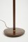 Mid-Century Brass & Brown Faux Leather Floor Lamp 6