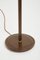 Mid-Century Brass & Brown Faux Leather Floor Lamp 5