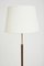 Mid-Century Brass & Brown Faux Leather Floor Lamp 3