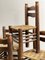 Mid-Century Brutalist Solid Wood Chairs by Charles Dudouyt, 1940s, Set of 5 9