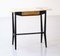 Italian Black Laquered Console With Marble Top & Brass Drawer, 1950s, Image 3