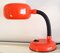 Lámpara de escritorio naranja con cuello de cisne, años 70, Imagen 1