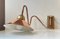 Scandinavian Modern Brass and Copper Swing Arm Wall Lamp, 1960s 3