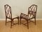 Vintage Bamboo Dining Chairs with White Fabric Seating, Set of 8 7