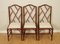 Vintage Bamboo Dining Chairs with White Fabric Seating, Set of 8 5