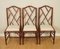 Vintage Bamboo Dining Chairs with White Fabric Seating, Set of 8 3