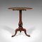 Antique English Walnut Tilt Top Wine Table, Image 1