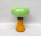 Space Age Mushroom Table Lamp in Orange & Green, 1970s, Image 1