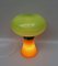 Lámpara de mesa hongo era espacial en naranja y verde, años 70, Imagen 6