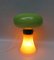 Lámpara de mesa hongo era espacial en naranja y verde, años 70, Imagen 11
