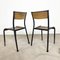 Patinated Industrial School Chairs, Set of 2 10