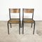 Patinated Industrial School Chairs, Set of 2 2